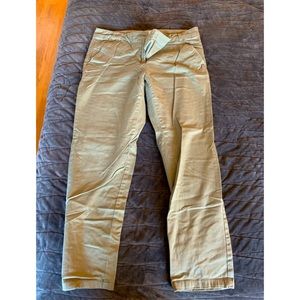 Olive green slim ankle dress pants